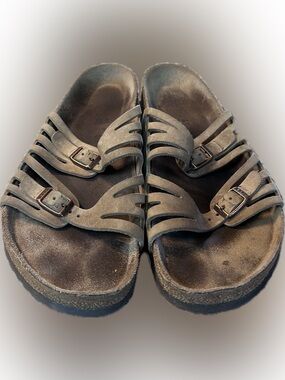 Birkenstock Granada Leather Slide Sandals - Tobacco Oiled Leather